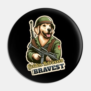 Golden Retriever Soldier 2 Pin