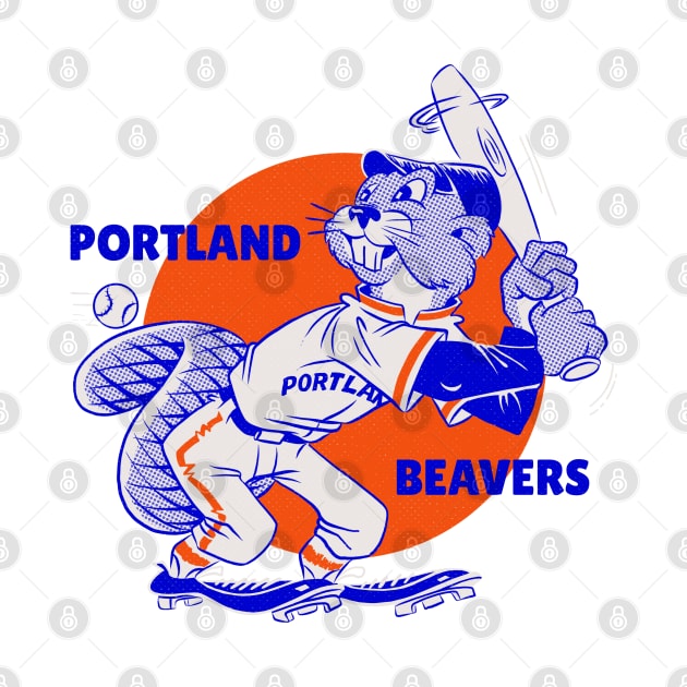 Retro Portland Beavers Baseball by LocalZonly