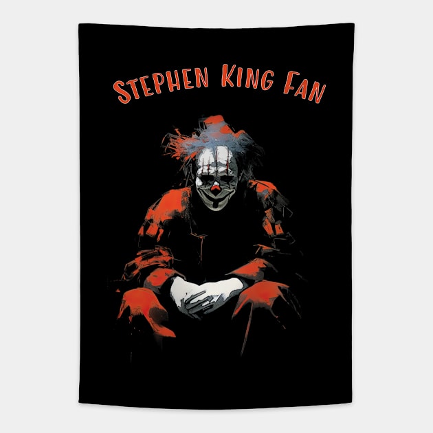 Stephen King Fan, Creepy Clown Tapestry by MythicLegendsDigital