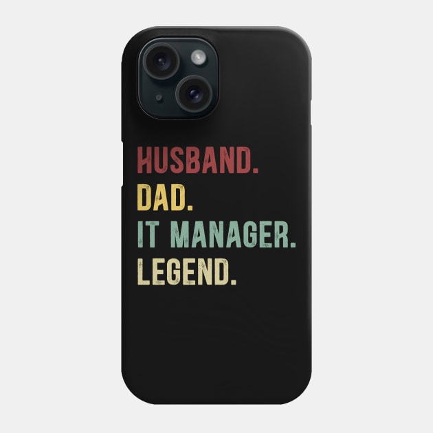 IT Manager Funny Vintage Retro Shirt Husband Dad IT Manager Legend Phone Case by Foatui