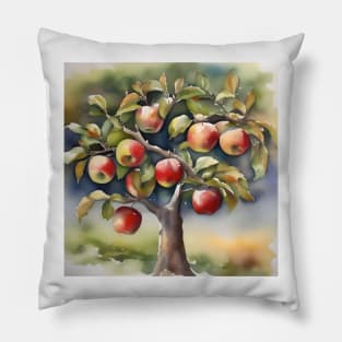 Apple Tree Day - January 6 - Watercolor & Pen Pillow