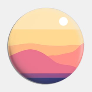 Retro Beach Landscape Pin