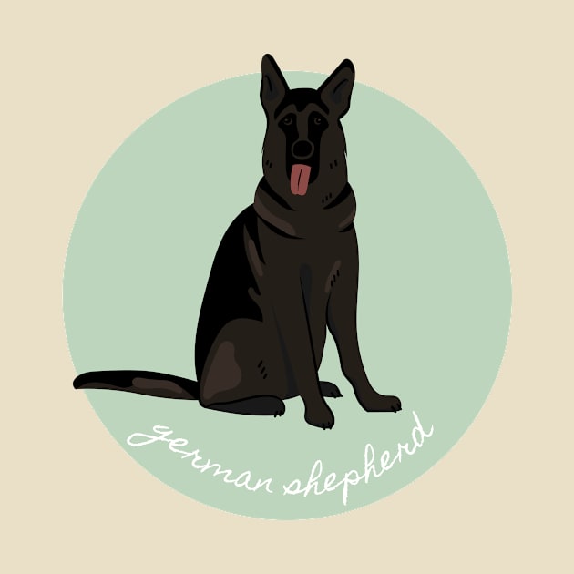 German Shepherd Dog Breed Cursive Graphic by PoliticalBabes