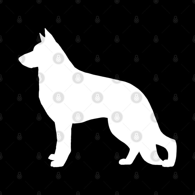 White German Shepherd Dog Silhouette by Coffee Squirrel