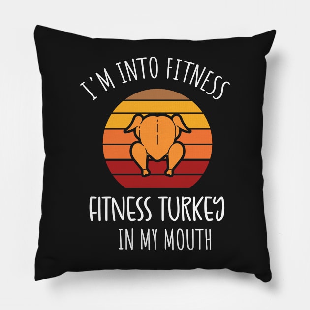 I'm into Fitness Fitness Turkey in my Mouth / Funny Adult Humor Ginger Cookei Ugly Christmas Pillow by WassilArt