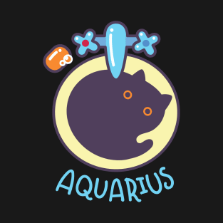 Funny Aquarius Cat Horoscope Tshirt - Astrology and Zodiac Gift Ideas! T-Shirt