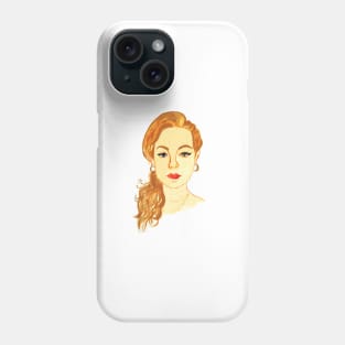 Christina, Redhead Woman Watercolor Portrait Phone Case