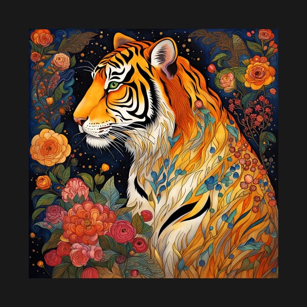 Tiger Art Under The Stars by LittleBean