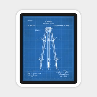 Surveyor Tripod Patent - Land Surveying Geology Geography Art - Blueprint Magnet