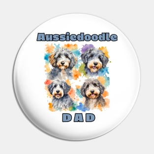 Aussiedoodle Dad Watercolor Pin