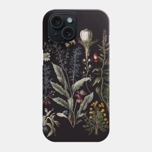 Dark Academia Botanical Poster Phone Case