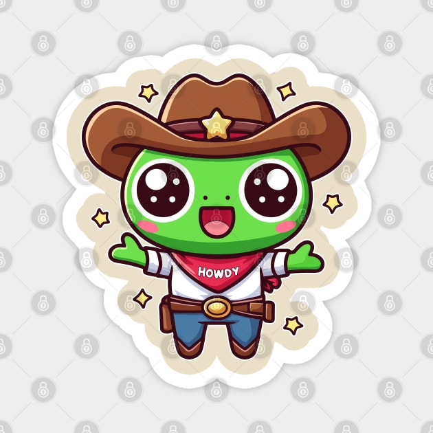 Kawaii Cowboy Frog Funny Country Toad Lover Magnet by Cuteness Klub