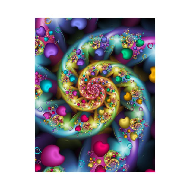 Colorful fractal heart spiral image by pinkal