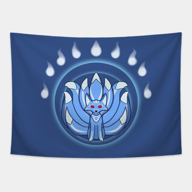 Kitsune Blue Flame Tapestry by VixenwithStripes