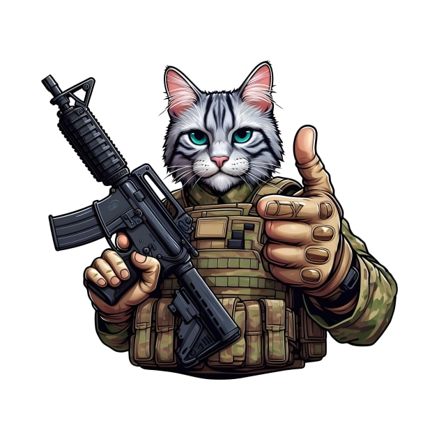 Tactical Cat by Rawlifegraphic