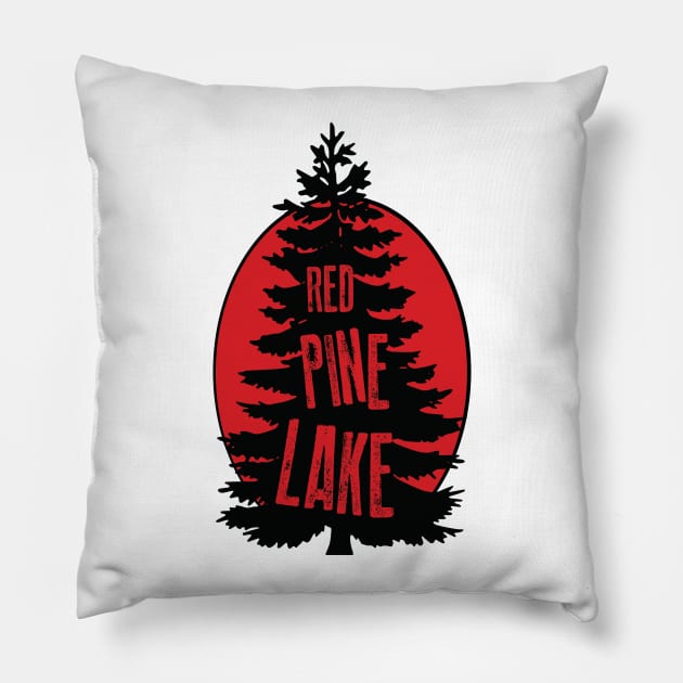 Red Pine Lake Pillow by Nataliatcha23