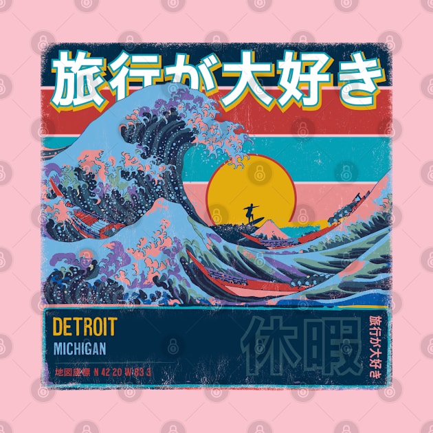 Detroit, Michigan, United States of America, Japanese Wave Travel by MapYourWorld