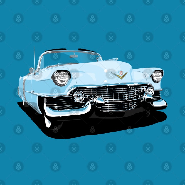 1954 Cadillac Series 62 Convertible in light blue by candcretro