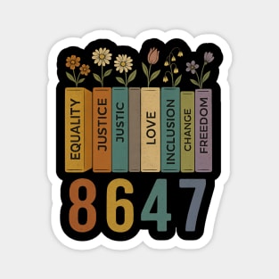 Equal Rights Book Flower 8647 – Feminist Women’s Rights Anti-Trump Magnet