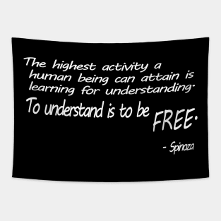 Inspirational Quote Spinoza philosophy Understanding and humanity Tapestry