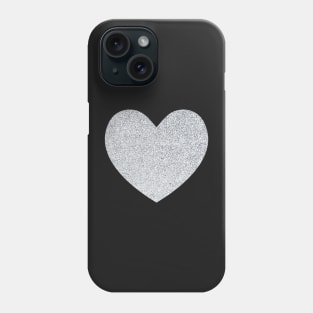 Chrome Glitter Hearts Phone Case