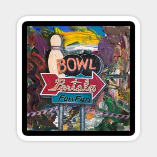 Abstract Neon Landmark Series: Portola Bowl Magnet