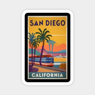 A Vintage Travel Art of San Diego - California - US Magnet