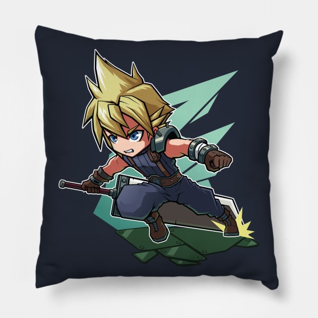 Cloud Strife Chibi Pillow by Xar623