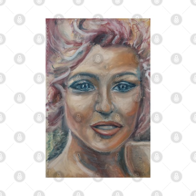 Portrait Marilyn Monroe in pink by Begoll Art