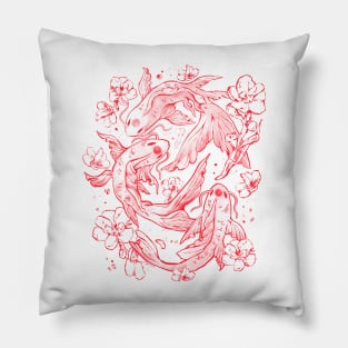 Red Koi - Aesthetic Oriental Koi Fish Gift Pillow
