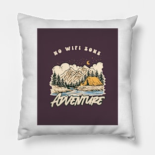 Camping No Wifi Zone Pillow