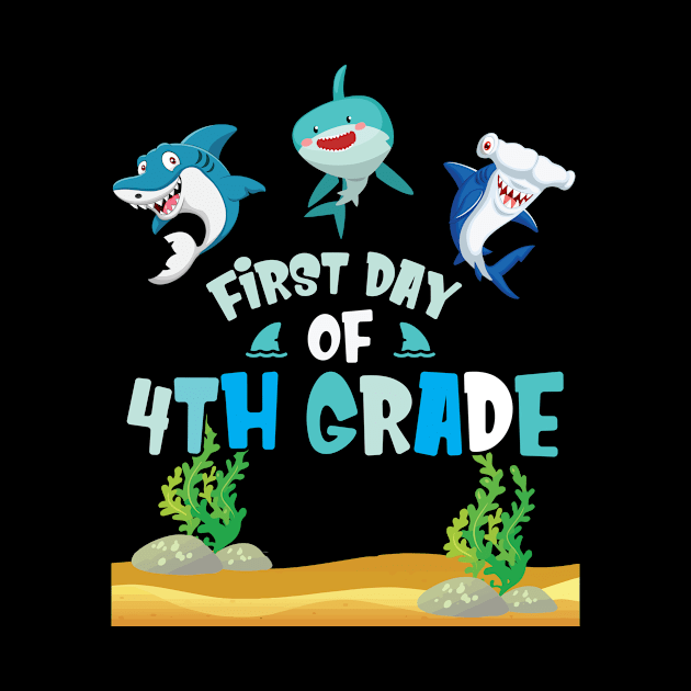 First Day Of 4th Grade Sharks Students Happy Back To School First Day Of School by joandraelliot