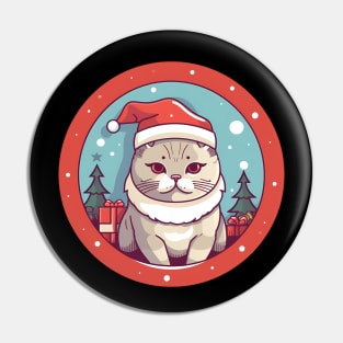 British Shorthair Cat Xmas, Love Cats Pin