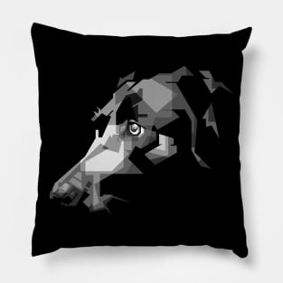 dog grayscale WPAP Pillow