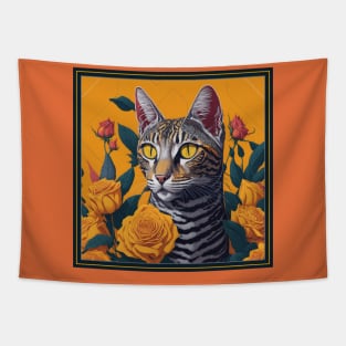 Egyptian mau. Style vector (yellow version 2 egyptian mau) Tapestry