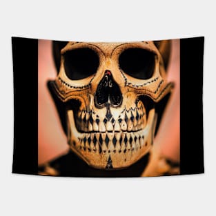 A skull with painted ornaments Tapestry