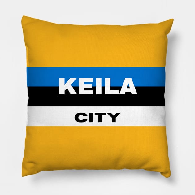 Keila City in Estonian Flag Pillow by aybe7elf