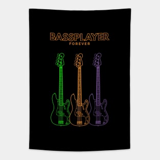 Bassplayer Forever P-style Bass Guitar Outline Tapestry