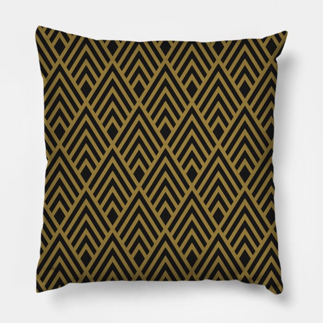 Golden triangle pattern Pillow by Pacesyte