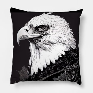 Eagle Bald Eagle Bird Wild Nature Illustration Line Epic Illustration Line Art Pillow