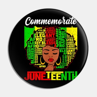 Womens Juneteenth Afro Woman Black Queen African American Melanin Pin