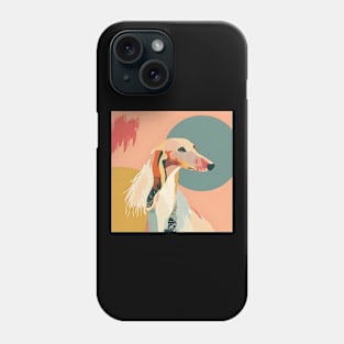 70s Saluki Vibes: Pastel Pup Parade Phone Case