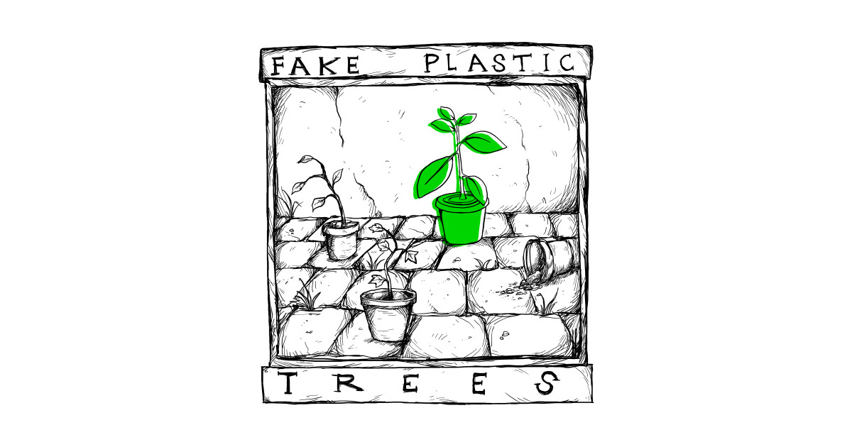 Fake Plastic Trees Illustrated Lyrics Radiohead TShirt TeePublic
