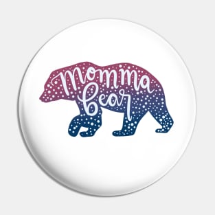 Momma Bear - pink and blue ombré Pin