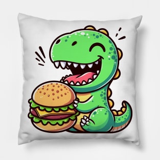 Dino Love Burger Pillow