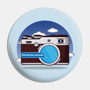 Roll back the memories classic camera design Pin