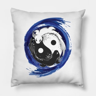 yin yang axolotl Pillow