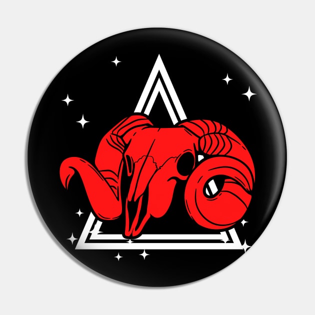 Red Ram Pin by LylaLace Studio