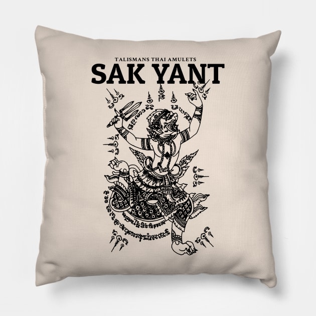 Muay Thai Tattoo Monkey Pillow by KewaleeTee