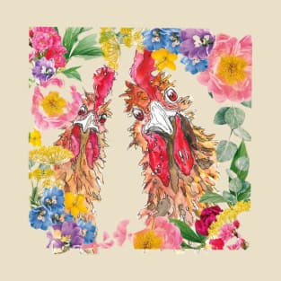 Flowers and Chickens T-Shirt